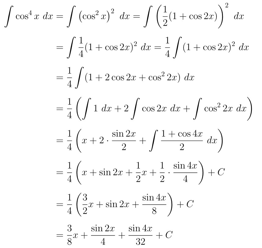 integral cos^4 x dx